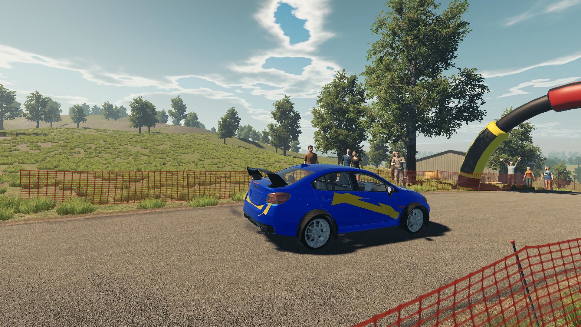 Rally car in motion